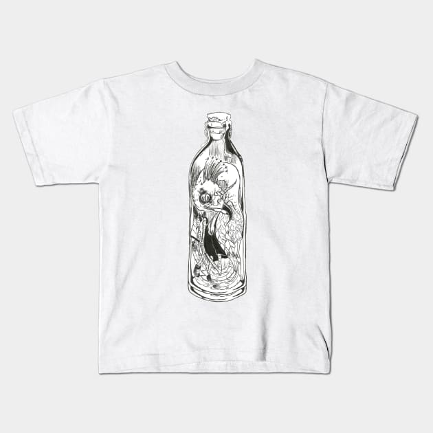 Fantastic Creature in a Bottle Kids T-Shirt by Créa'RiBo